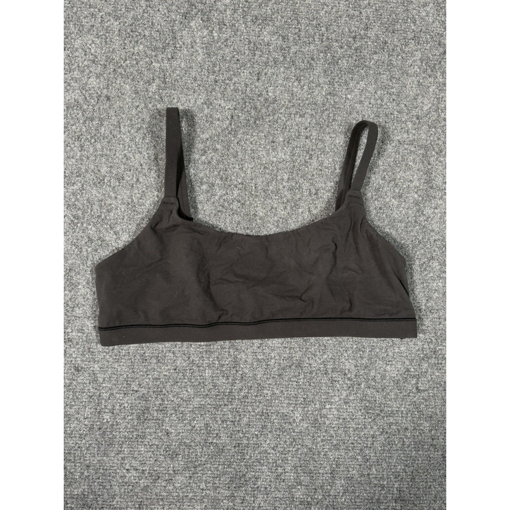 SKIMS Fits Everybody Bralette Womens Large Black Adjustable Straps Scoop Neck
